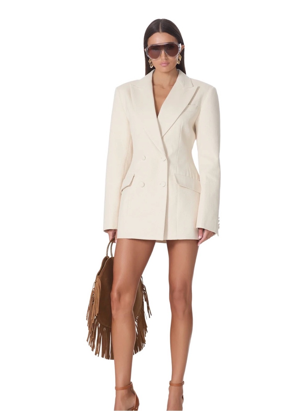 AFRM Jemima Blazer in Oatmeal Size Small nwt